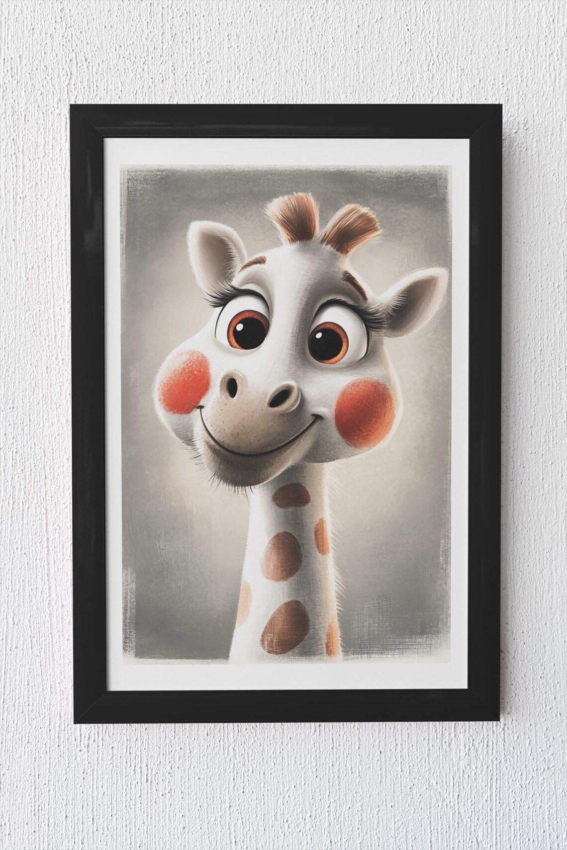 Adorable Smiling Baby Giraffe Portrait Nursery Animal Poster - Image 4