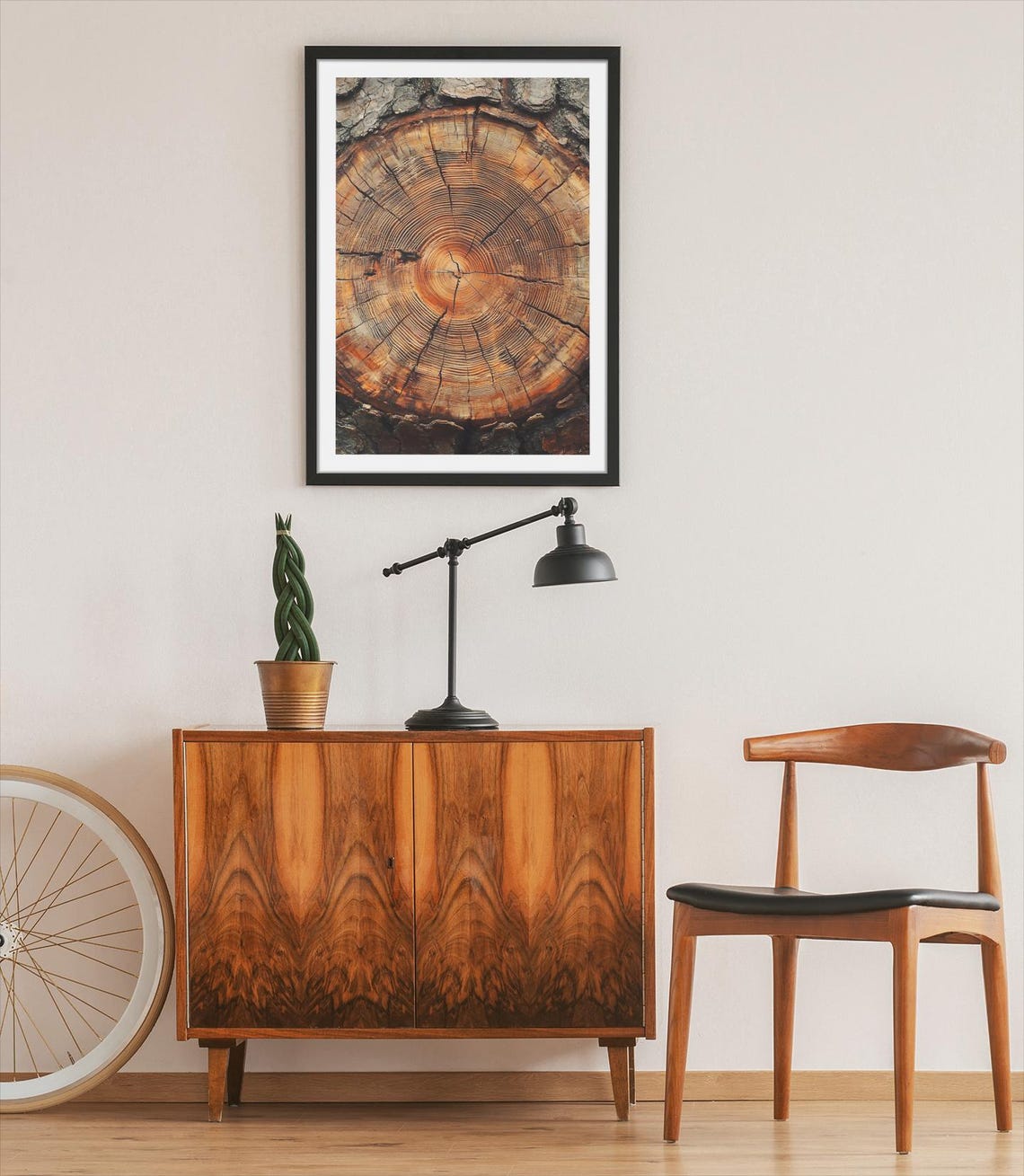Tree Ring Wall Art Print Rustic Nature Decor Wooden Texture Poster Minimalist Home Decor Nature Photography Print - Image 2