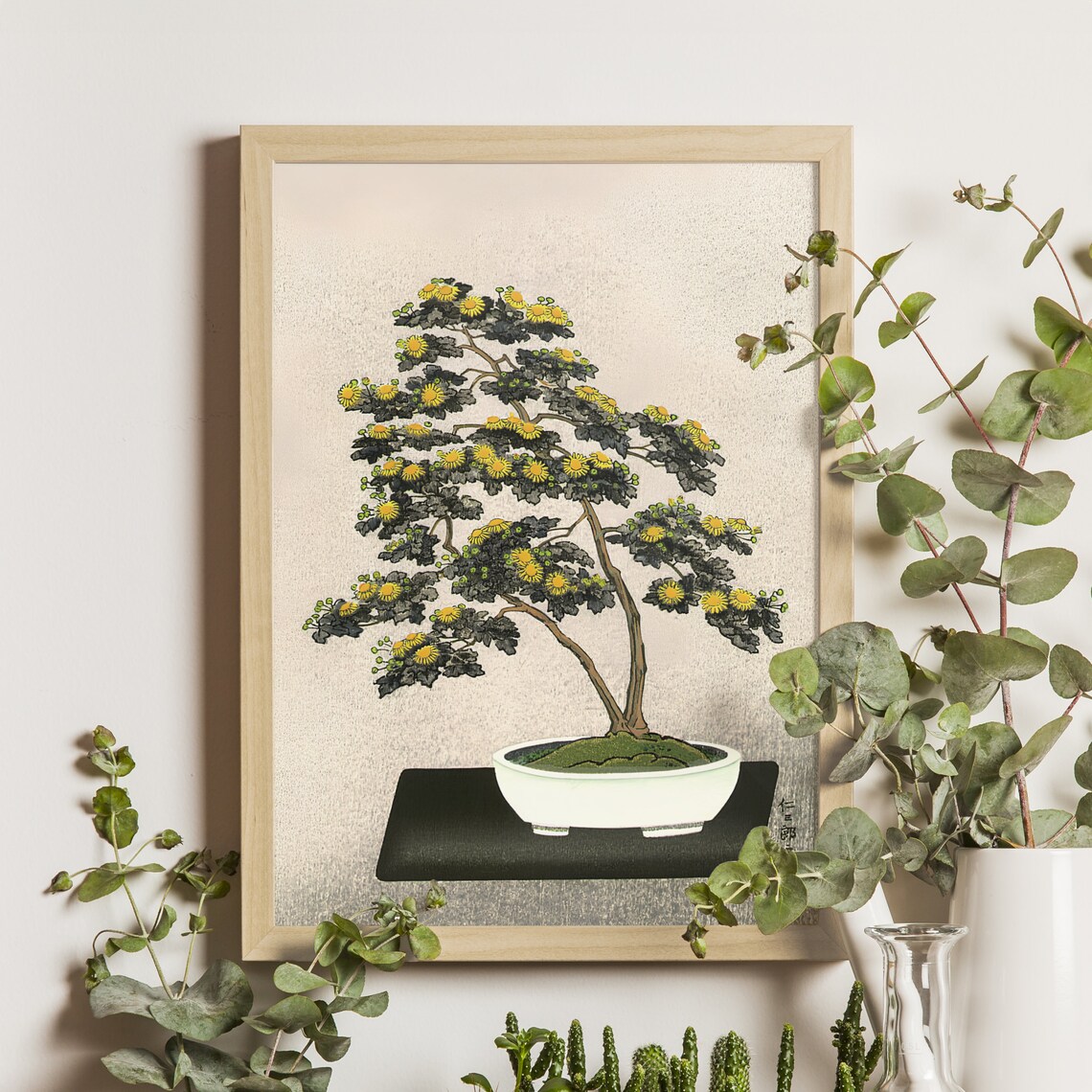 Bonsai Chrysanthemum Ukiyo-e Art Print