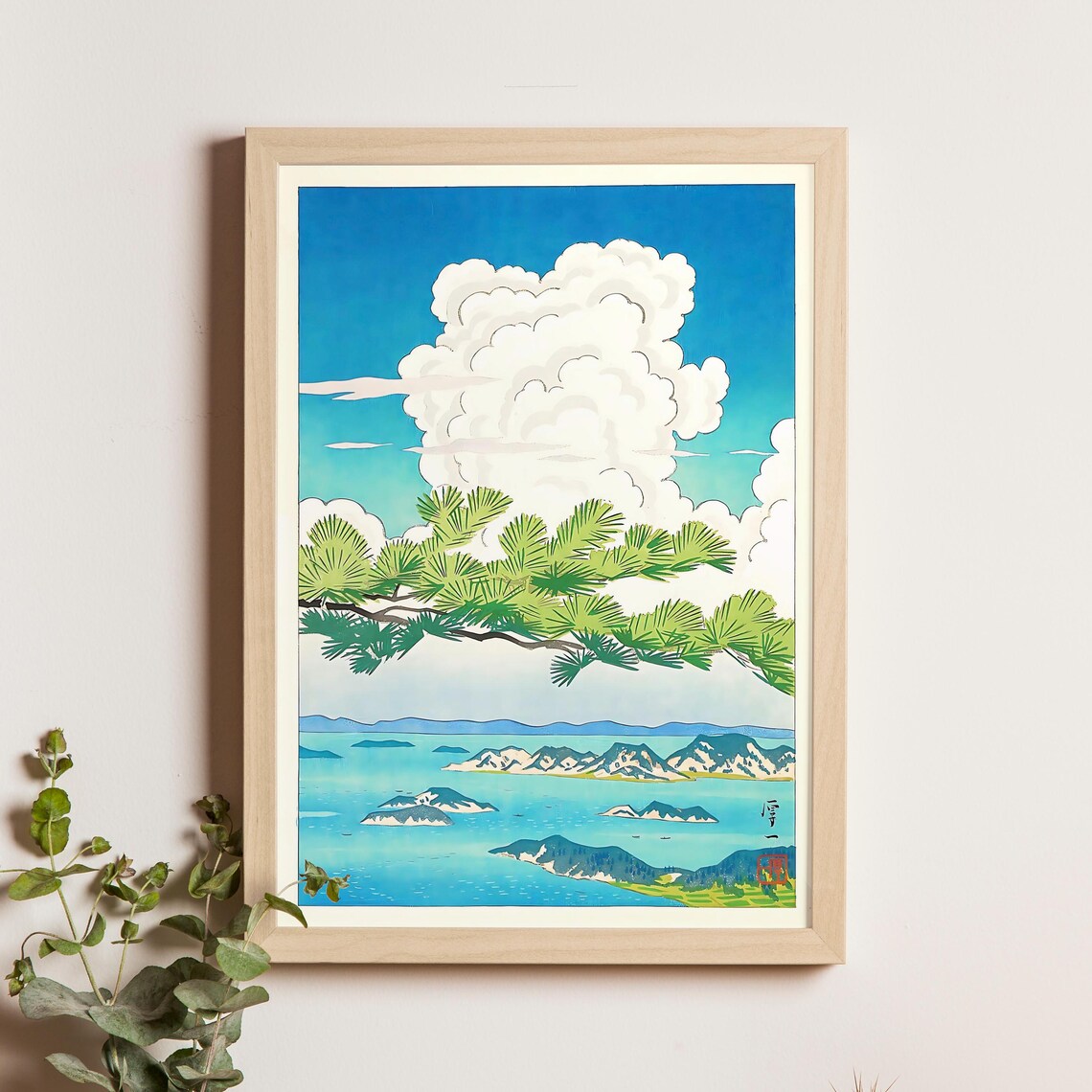 Okumura Koichi Summer Seaside Islands 1952 Japanese Shin Hanga Poster