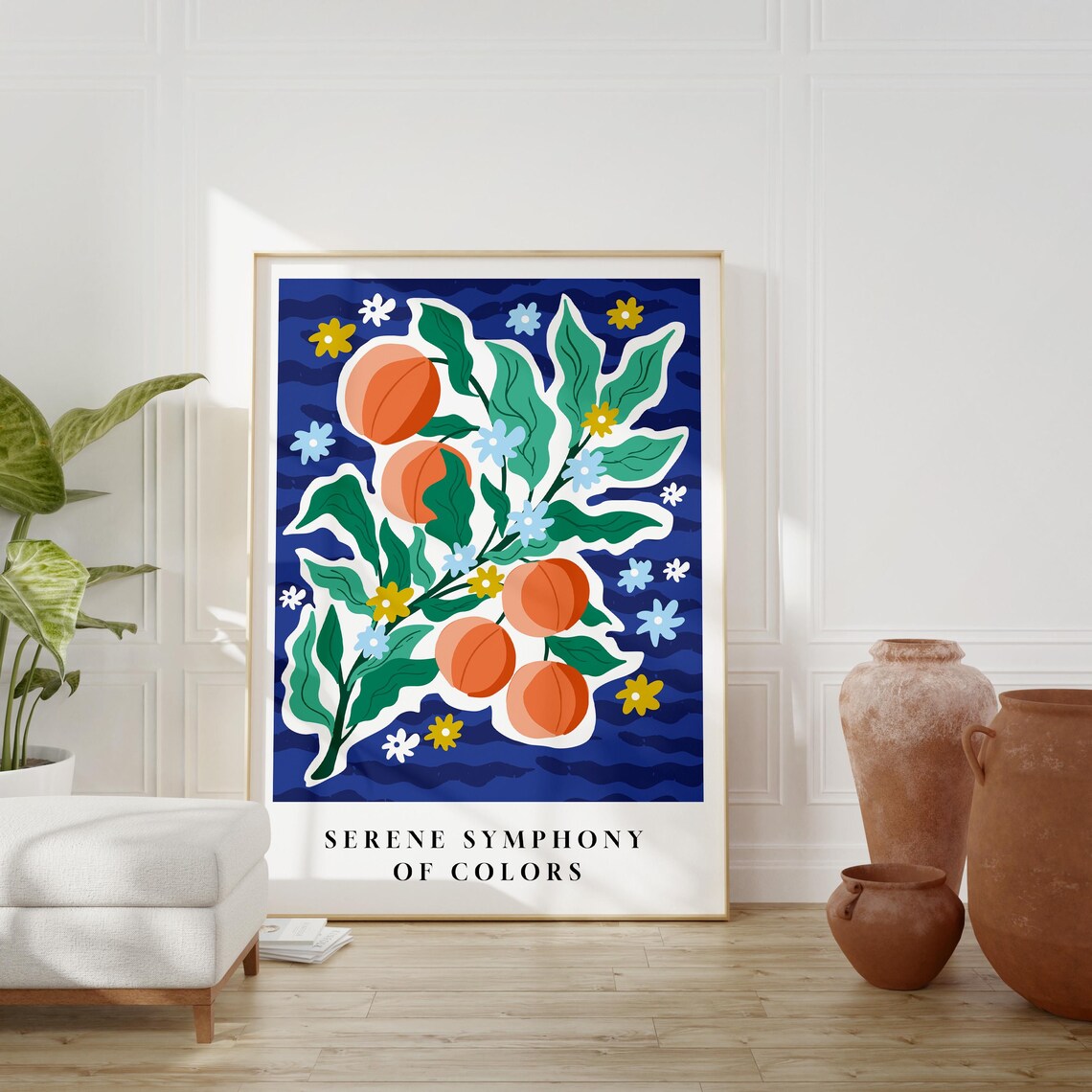 Botanical Fruit Orange Tree, Vibrant Floral Poster