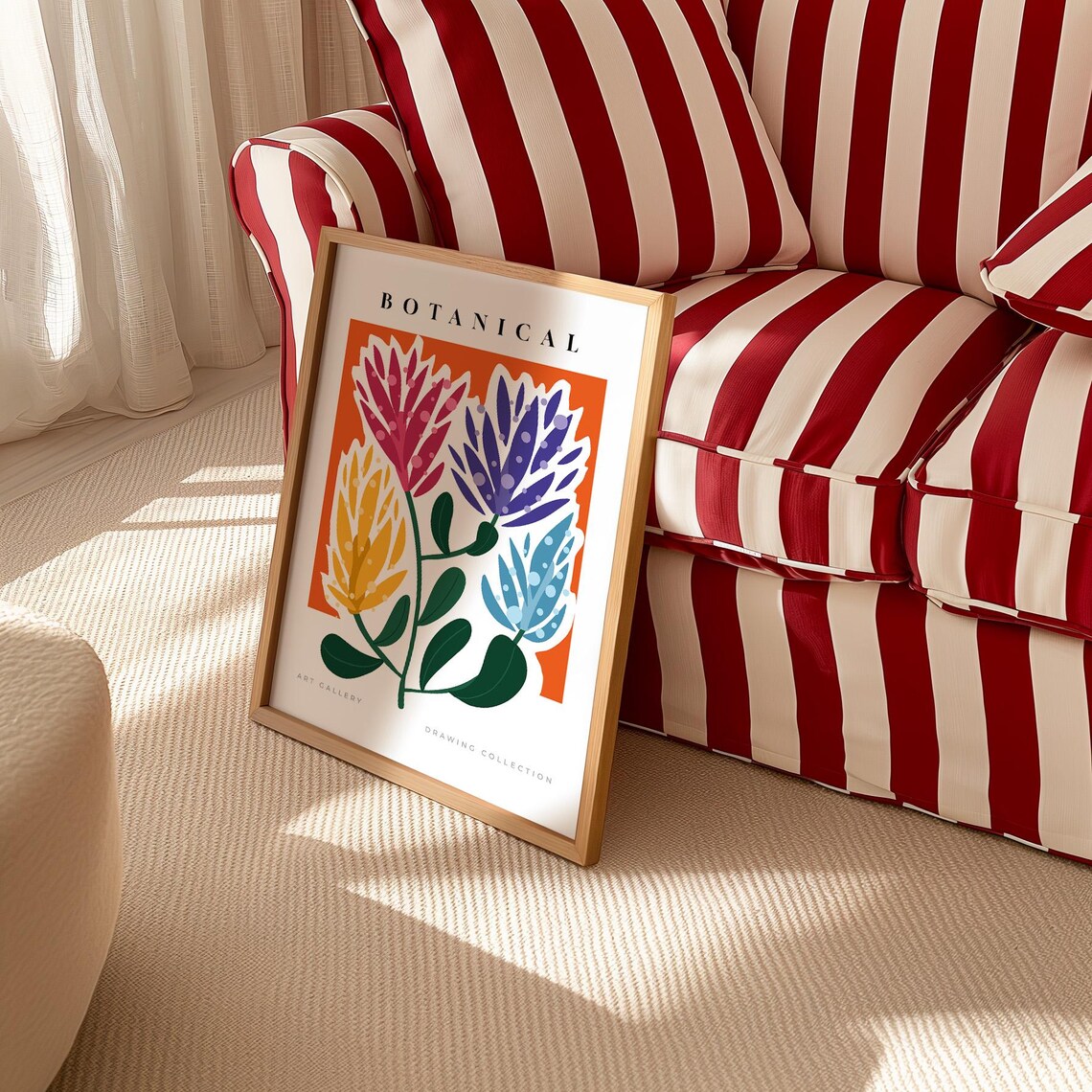 Botanical Art Gallery Bold Tropical Flower Drawing Collection Poster - Image 2
