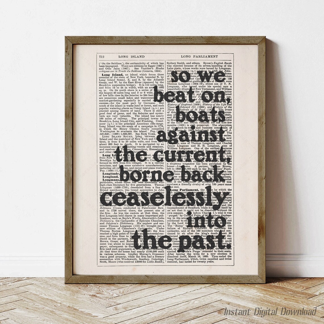 F. Scott Fitzgerald Quote, The Great Gatsby Art Print
