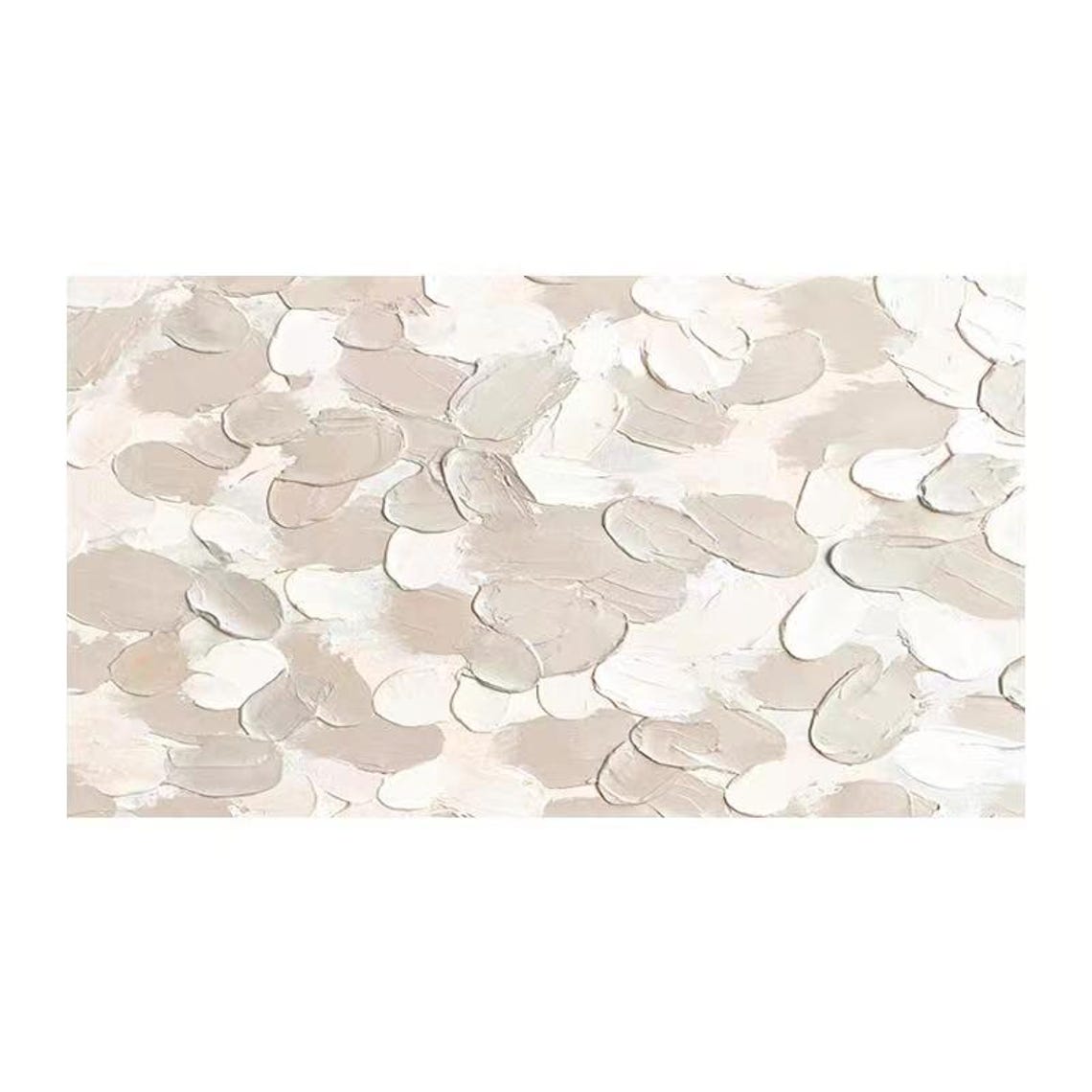Soft Beige White Gray Horizontal Abstract Texture Modern Decor Poster - Image 3
