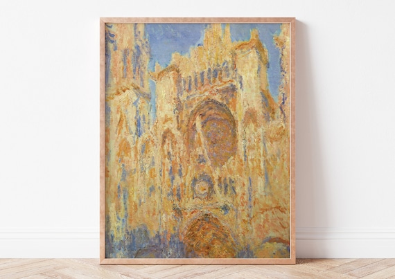 Claude Monet Rouen Cathedral Golden Morning Light Impressionist Poster