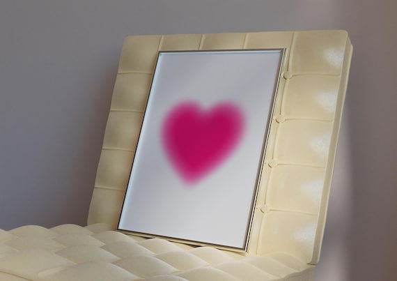 Hot Pink Aura Heart Blurry Gradient Spiritual Love Art Poster