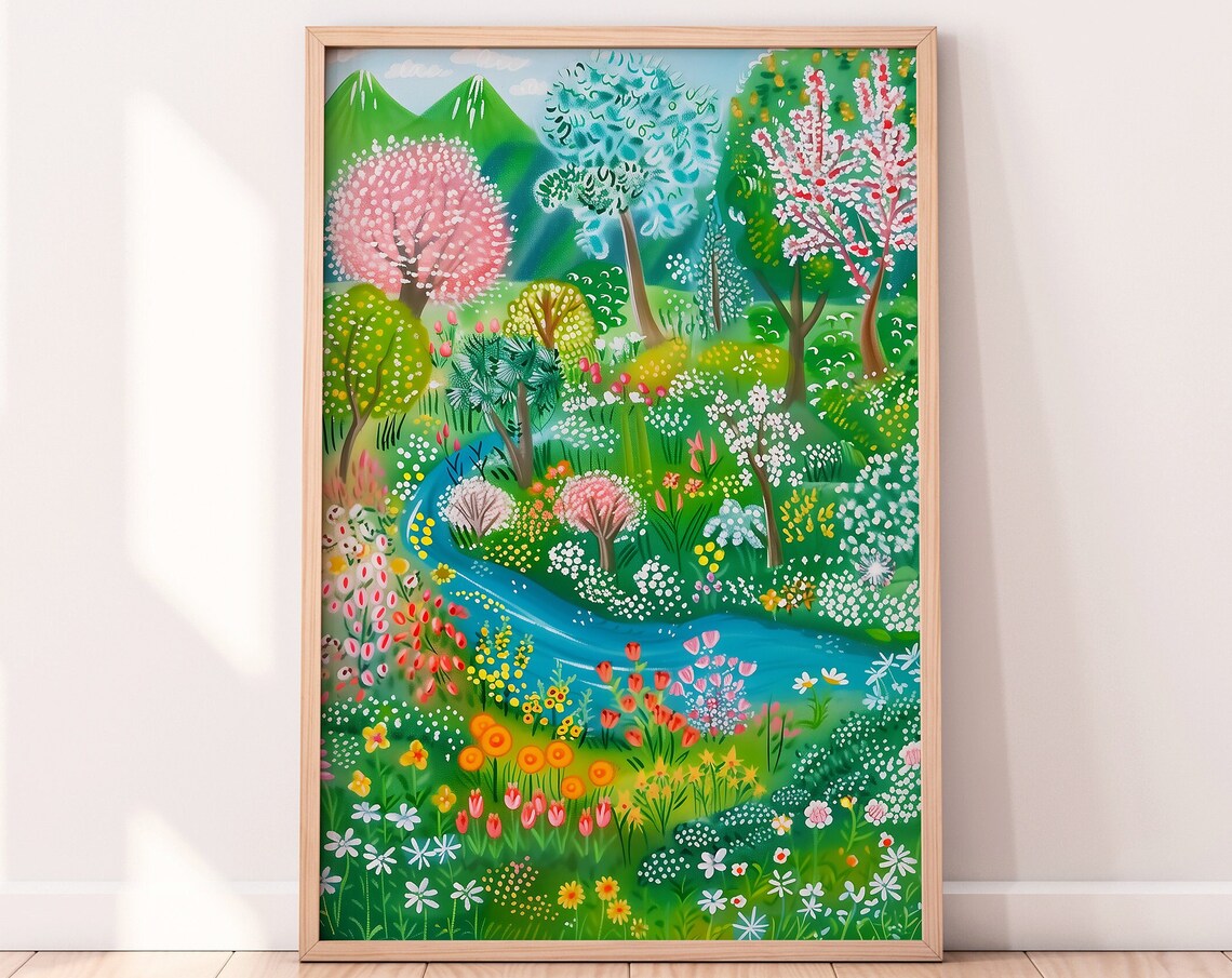 Joy Of Spring Floral Illustration, Farmhouse Art Print
