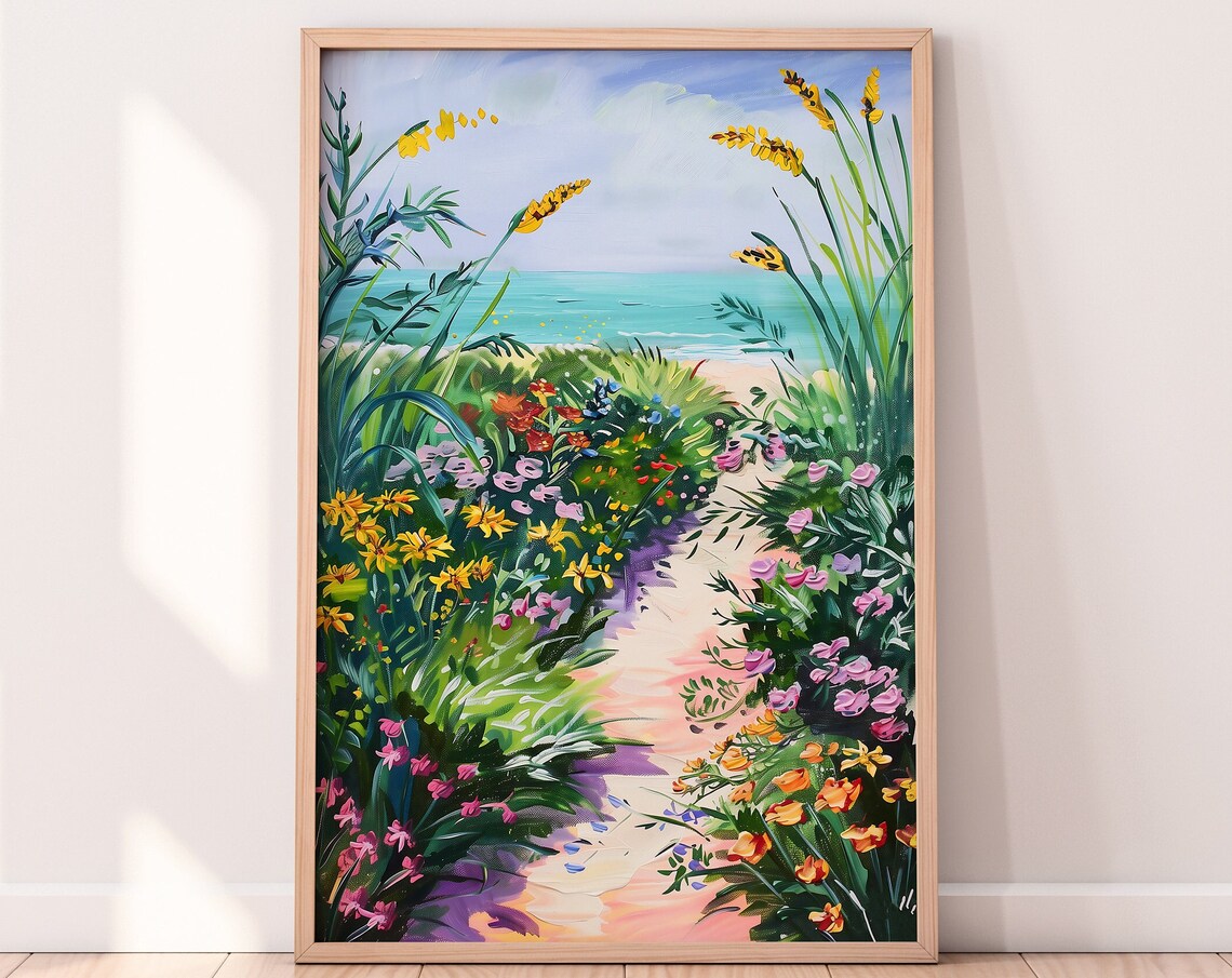 California Beach Illustration Travel Poster