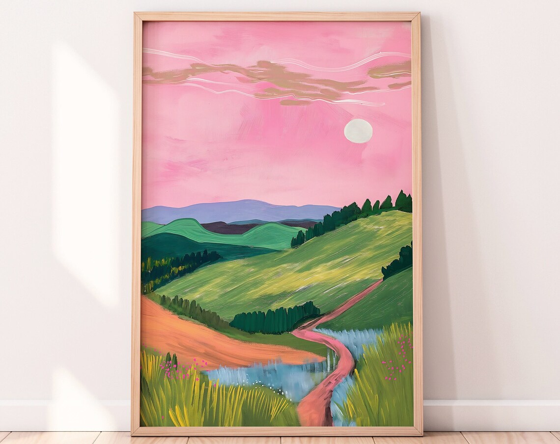 Irish Countryside Ireland Landscape Abstract Art Print - Image 4