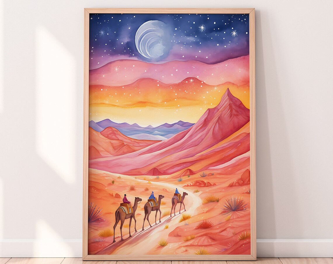 Magical Journey On Pink Sahara Art Print