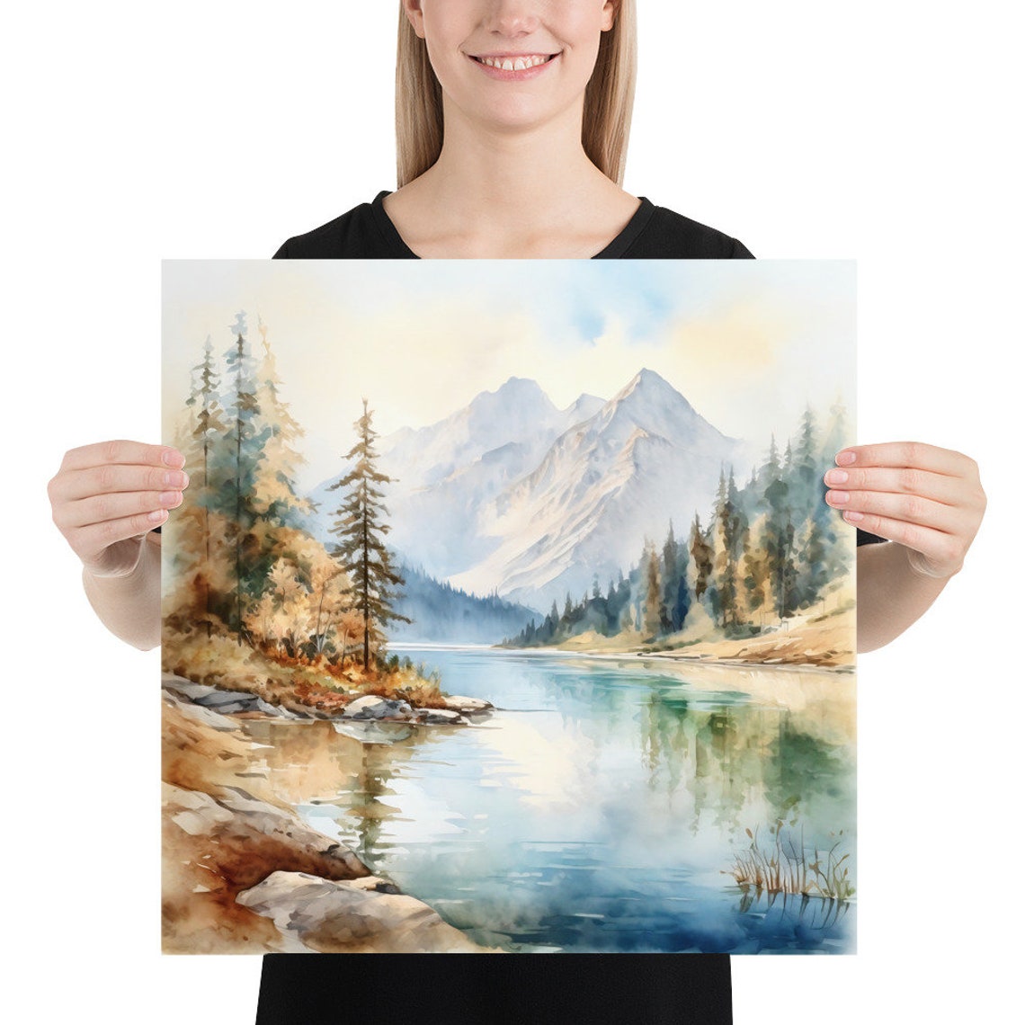 Mountain Landscape Banff Painting Canada Watercolor Art Print Mountain Lake Wall Art National Park Artwork Home Decor Gift Art - Image 3