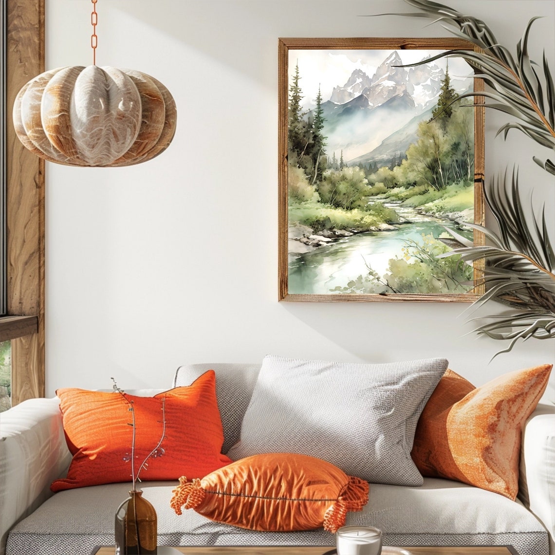 Mountain River Watercolor Art Print - Image 2