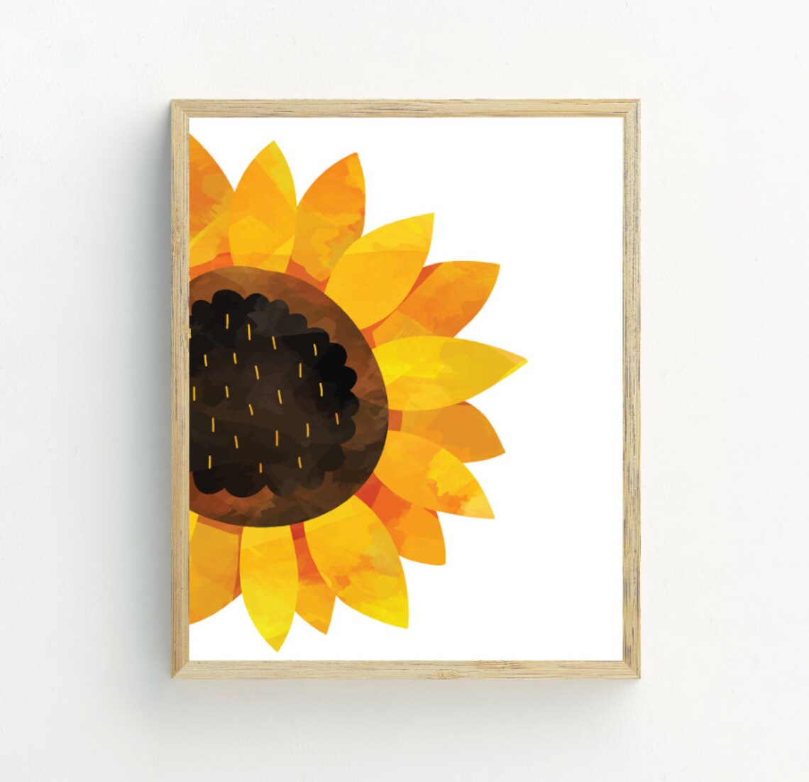 Sunflower Flower Print, Modern Summer Art Print