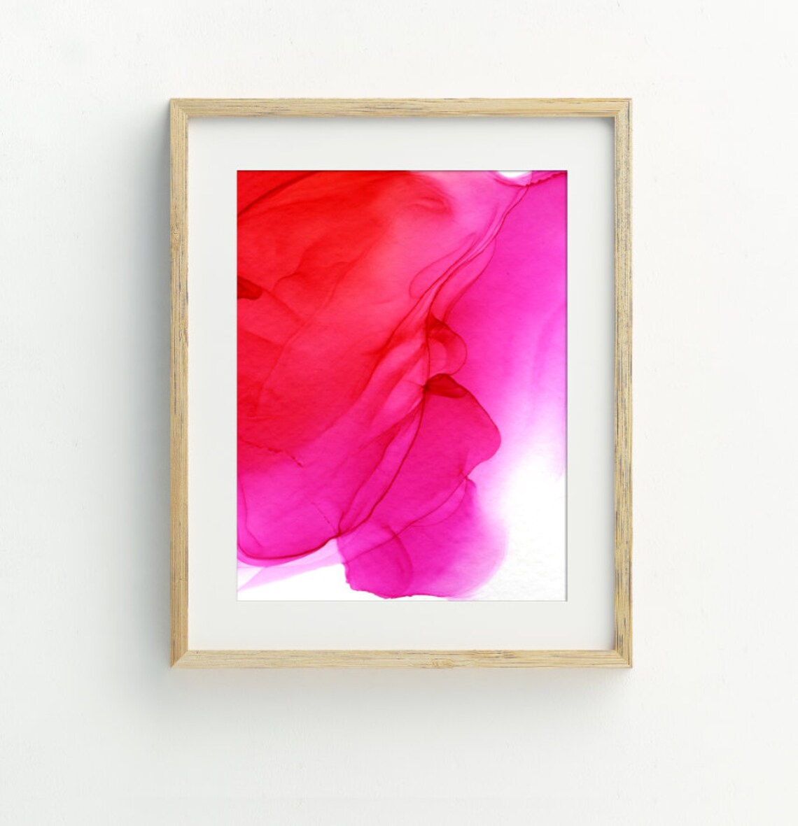 Abstract Red And Pink Minimalist Art Print - Image 2