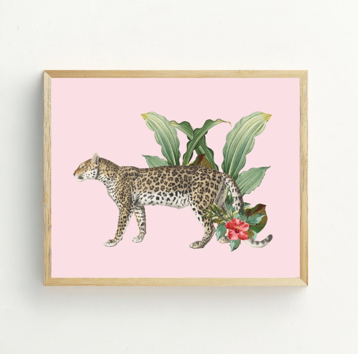 Leopard Print Animal Art Print, Blush Pink Decor - Image 2