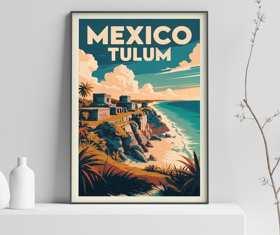Mexico Tulum Poster Print Countries Of The World Travel Vintage Wall 353