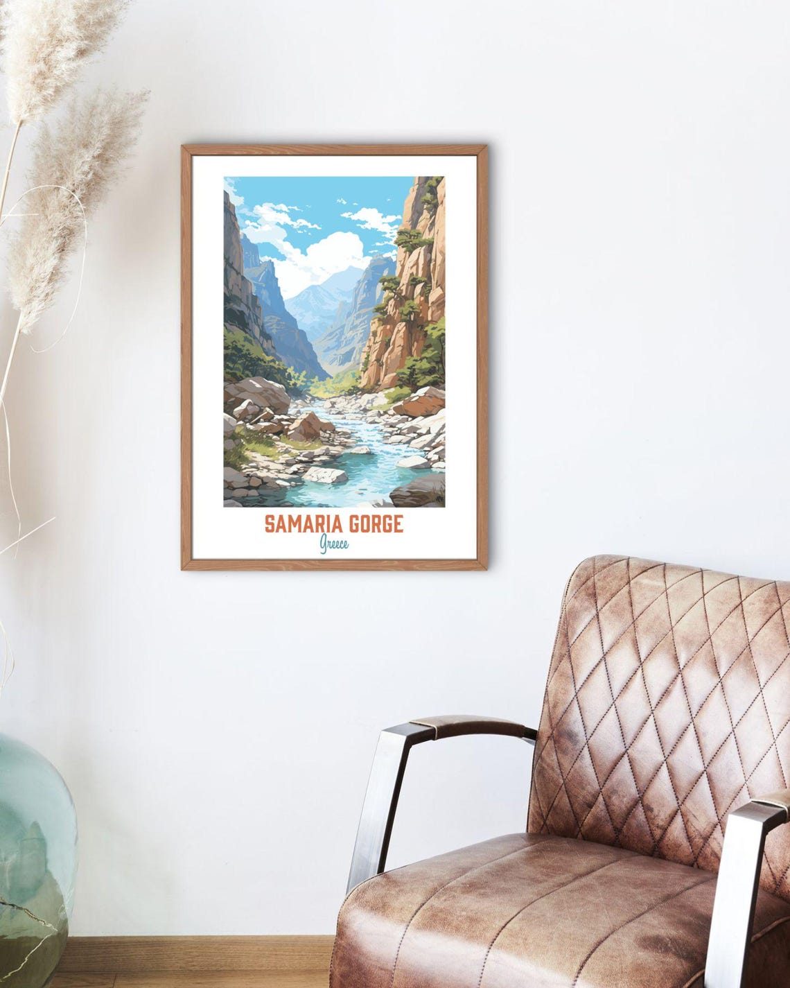 Samaria Gorge Greece Canyon River Towering Cliffs Hiking Travel Poster - Image 2