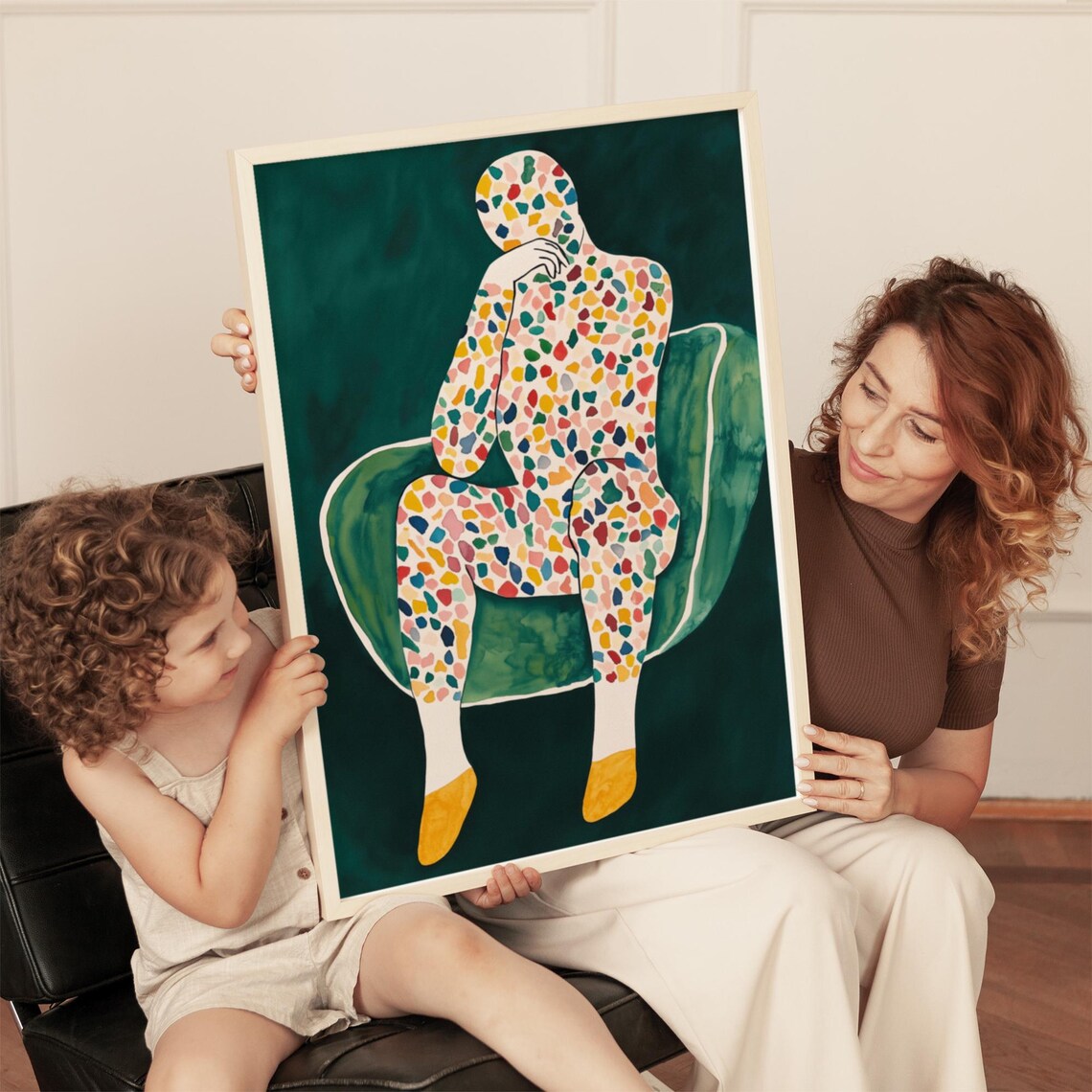 Colorful Abstract Figure Art, Boho Style - Image 2