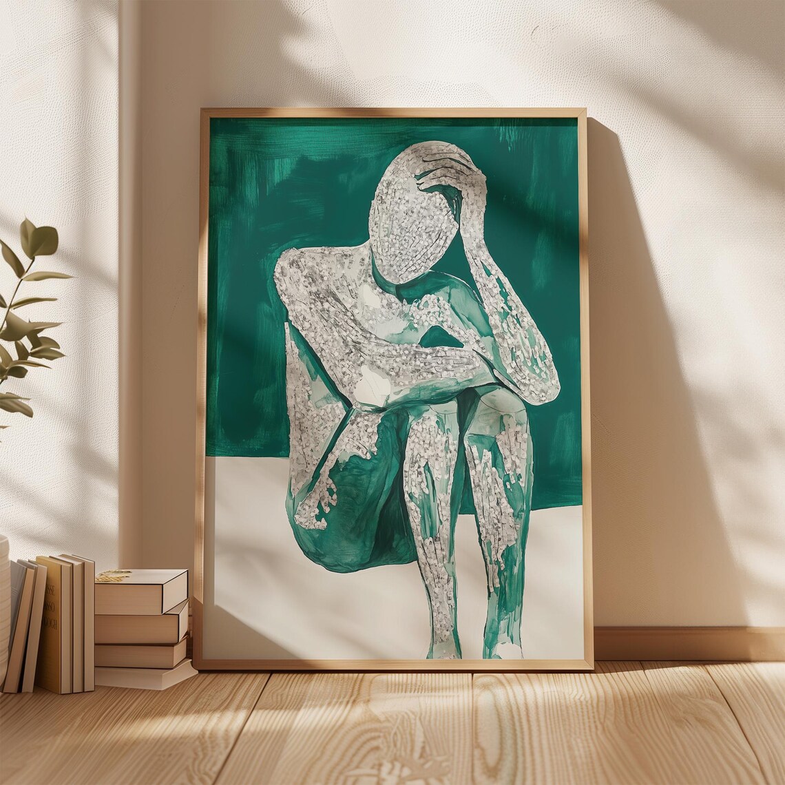 Abstract Figurative Modern Minimalist Living Room - Image 4