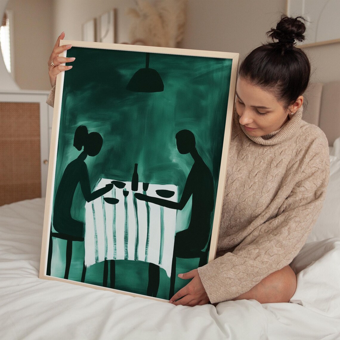 Minimalist Dinner Scene Art, Dining Room Decor - Image 2