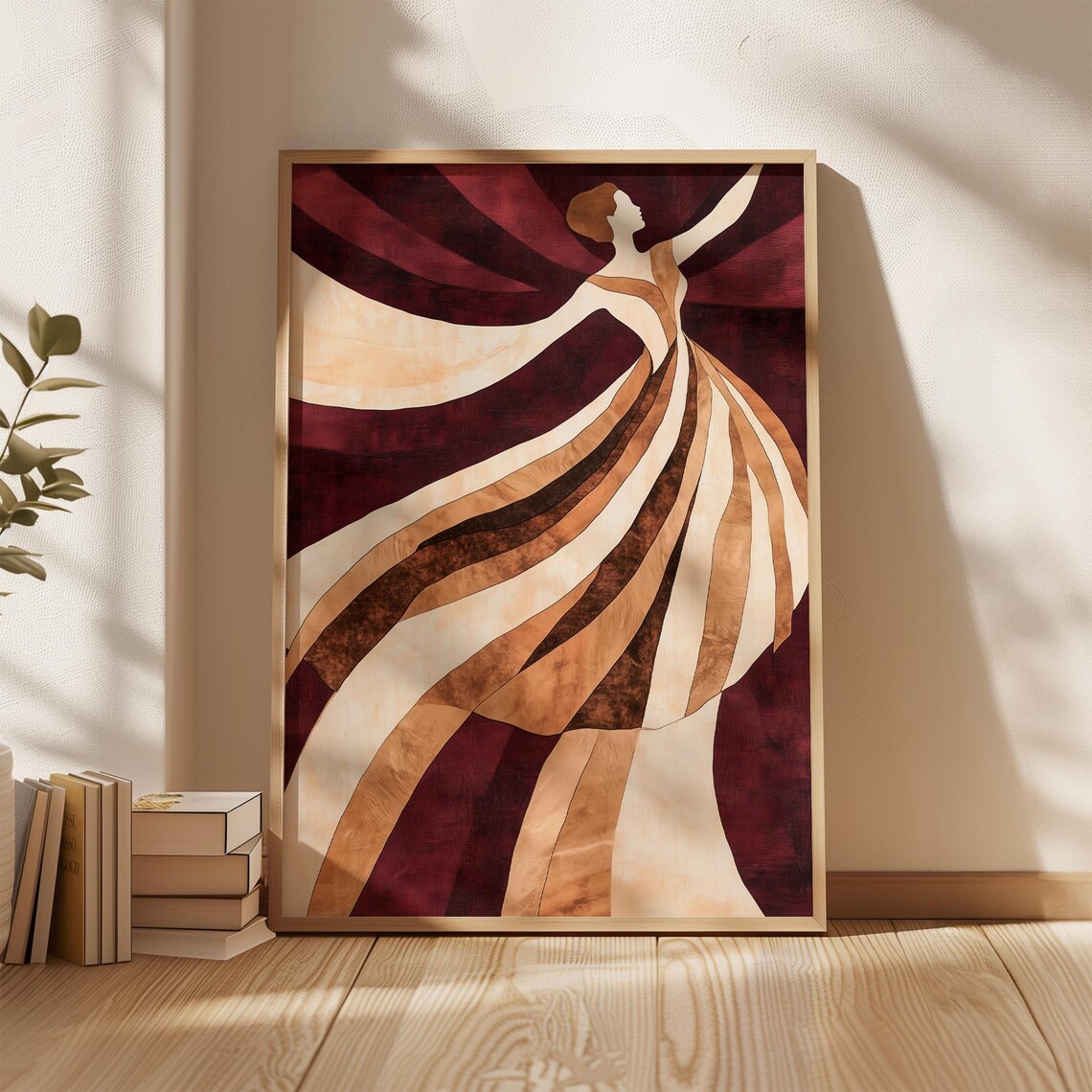 Dancing Woman In Flowing Dress, Abstract Art Print - Image 2