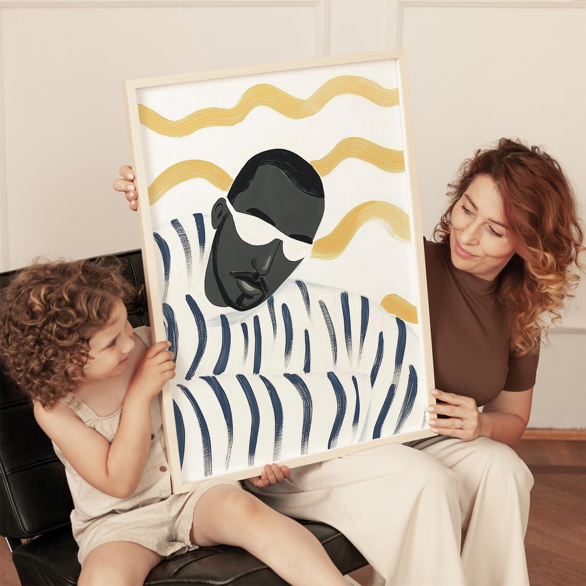 Minimalist Black Man Art Print, Abstract People - Image 3