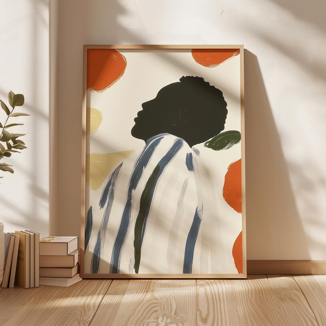 Afro Silhouette With Colorful Orbs, Minimalist Art Print - Image 5