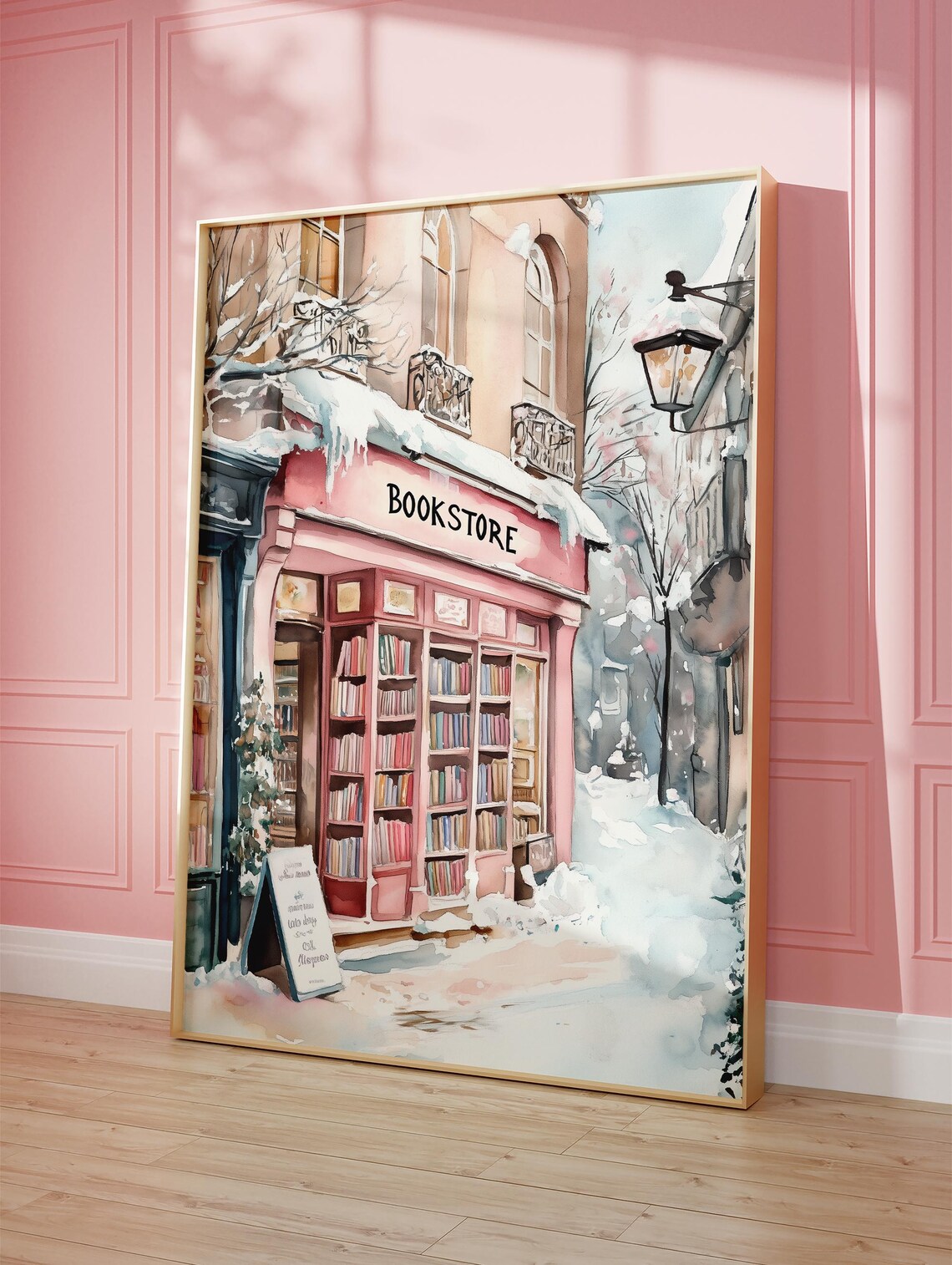 Winter Bookstore, Cozy Bookish Christmas Decor - Image 5