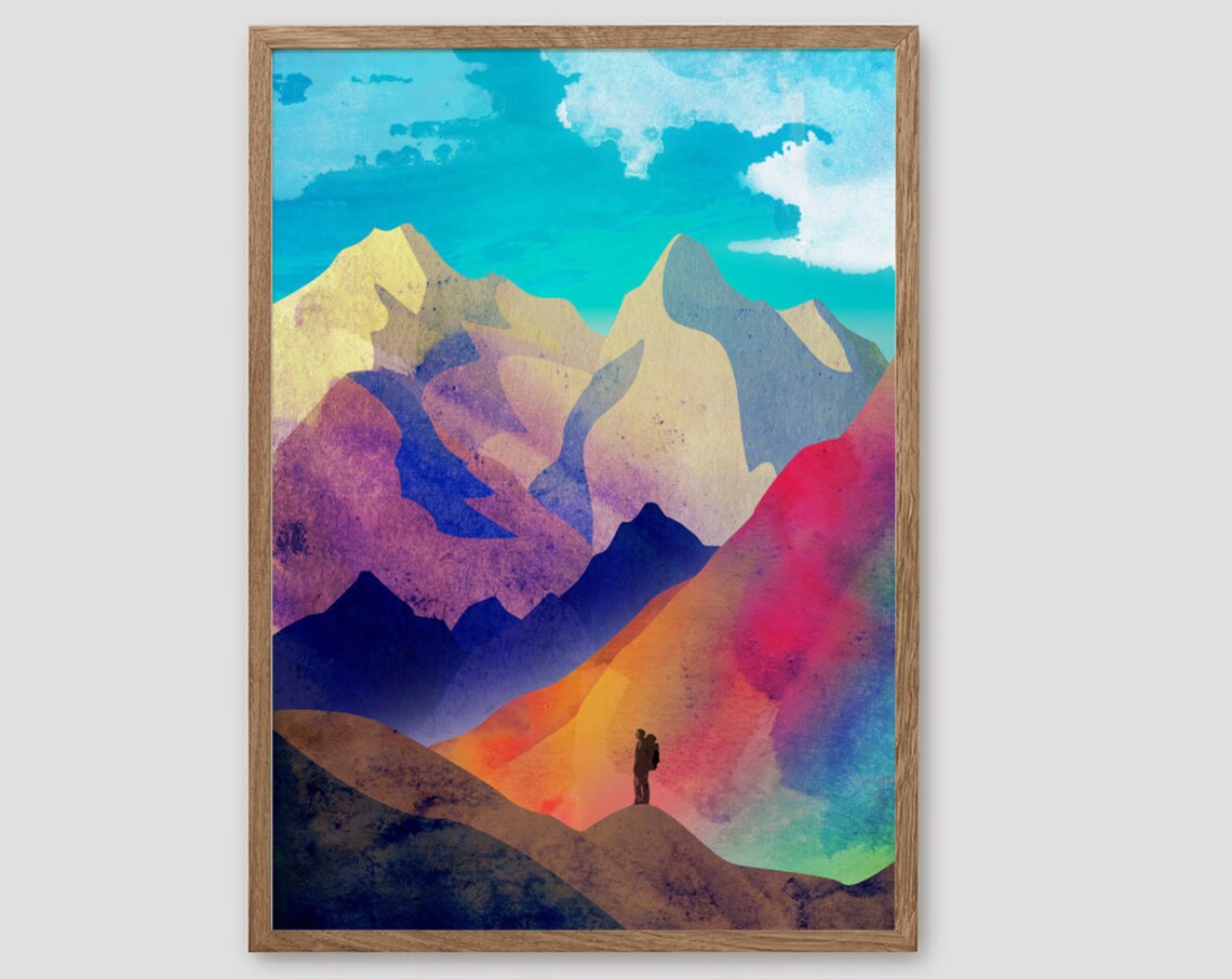 Mountain Hiking Art Print for Living Room Office - Image 4