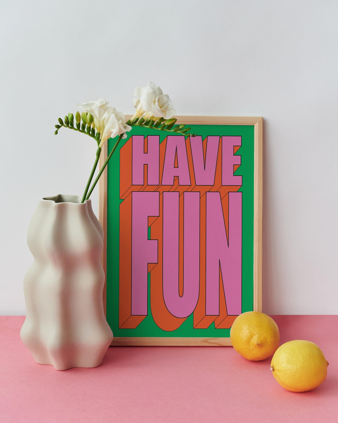 Have Fun Typography Retro Green Poster, Trendy Decor - Image 2