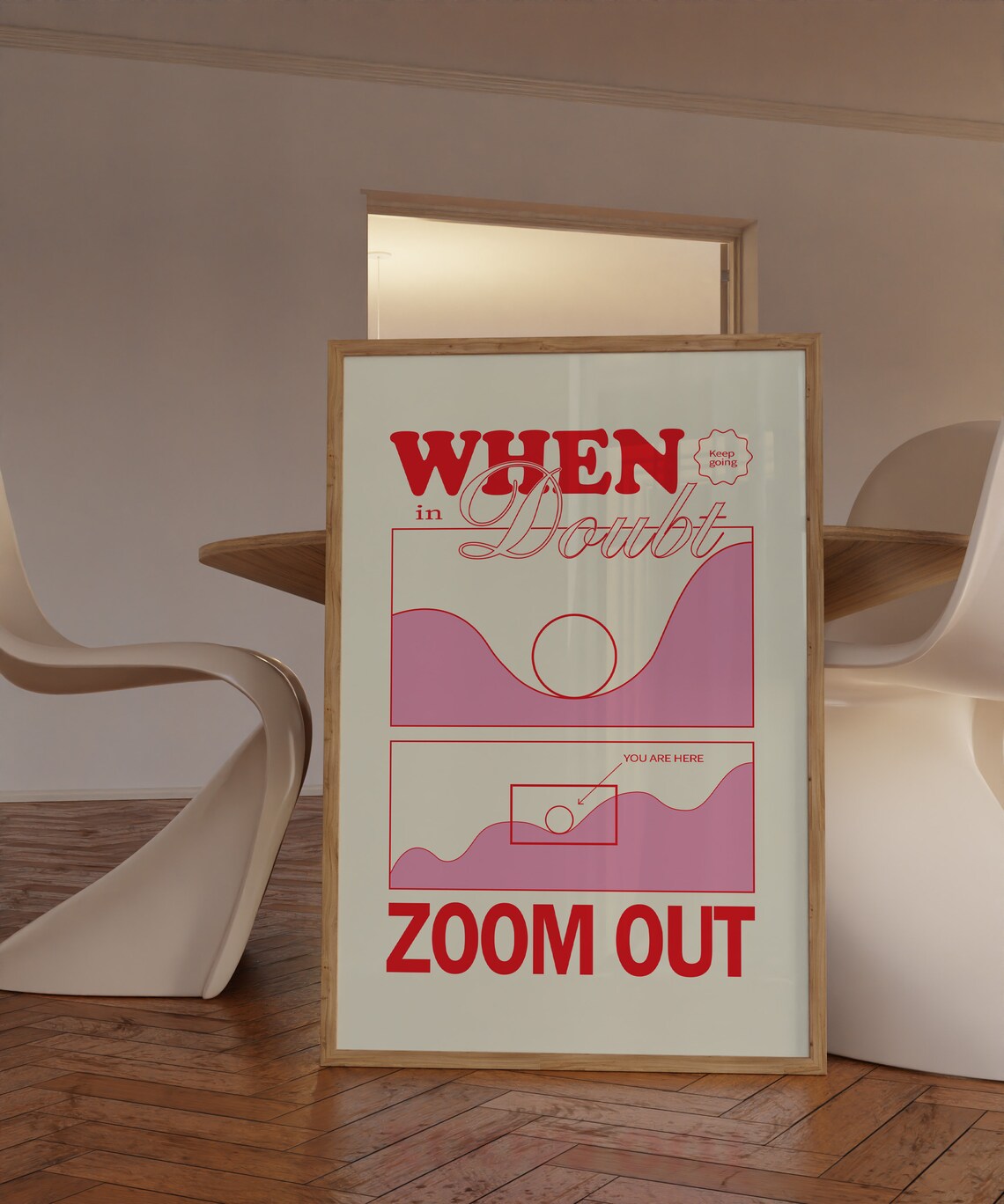 When In Doubt Zoom Out Retro Quote Art Print - Image 5