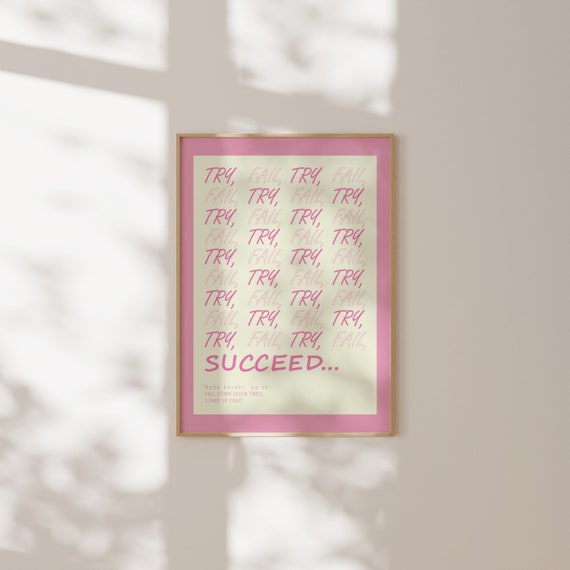 Daily Affirmations Sign Poster Positive Affirmation Pink Wall Art Trendy Retro Modern Room Decor Large Art