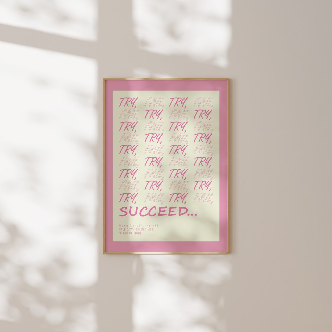 Daily Affirmations Sign Poster Positive Affirmation Pink Wall Art Trendy Retro Modern Room Decor Large Art