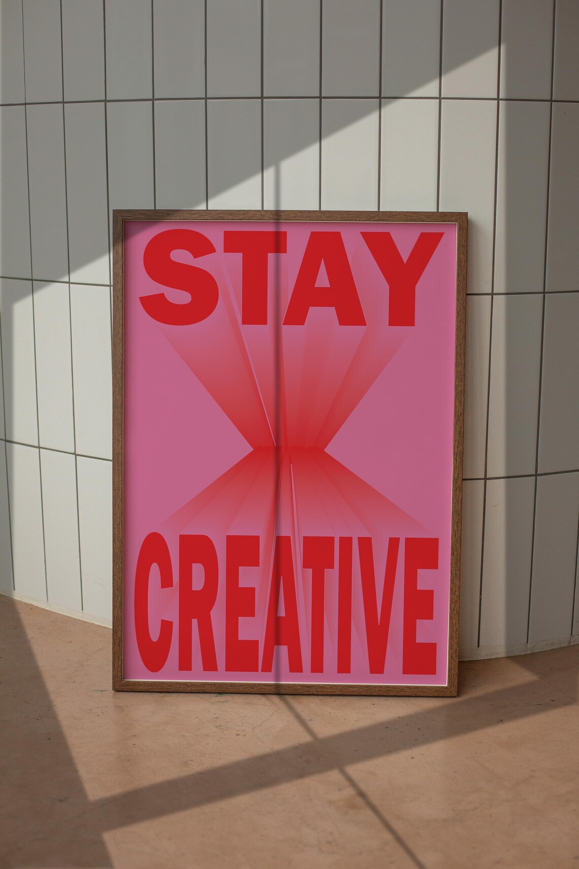 Stay Creative Red and Pink Burst Retro Typography Motivational Poster - Image 5