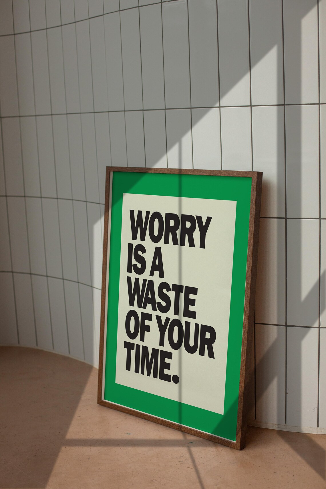 Worry Is A Waste Of Your Time Retro Typography Art Print - Image 4