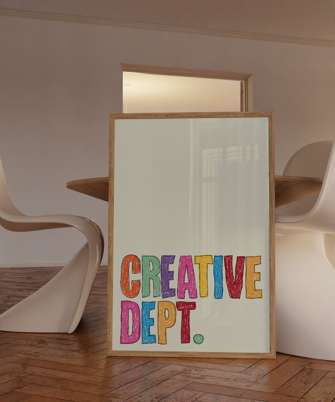 Creative Dept Retro Typography Poster, Modern Decor