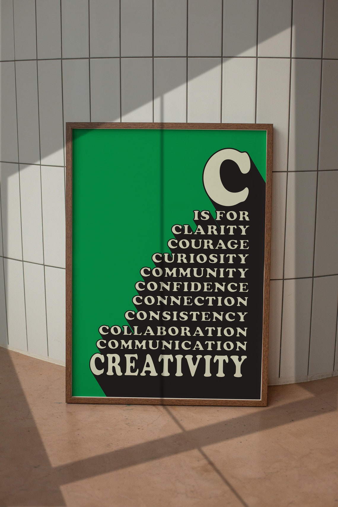 C Is For Creativity Green Bold Typography Artist Studio Poster - Image 5