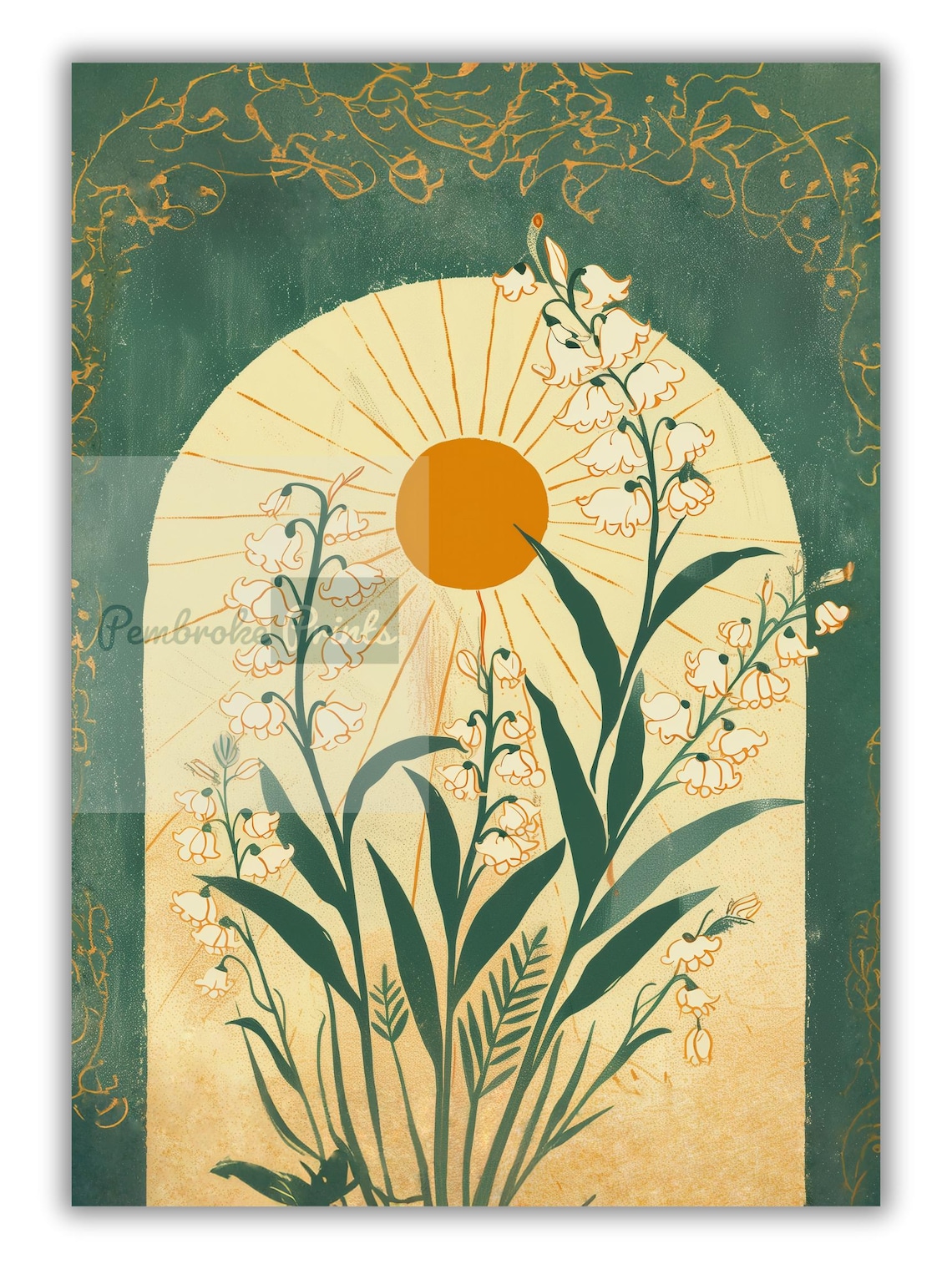 Lily of the Valley Taurus Boho Art Print - Image 3