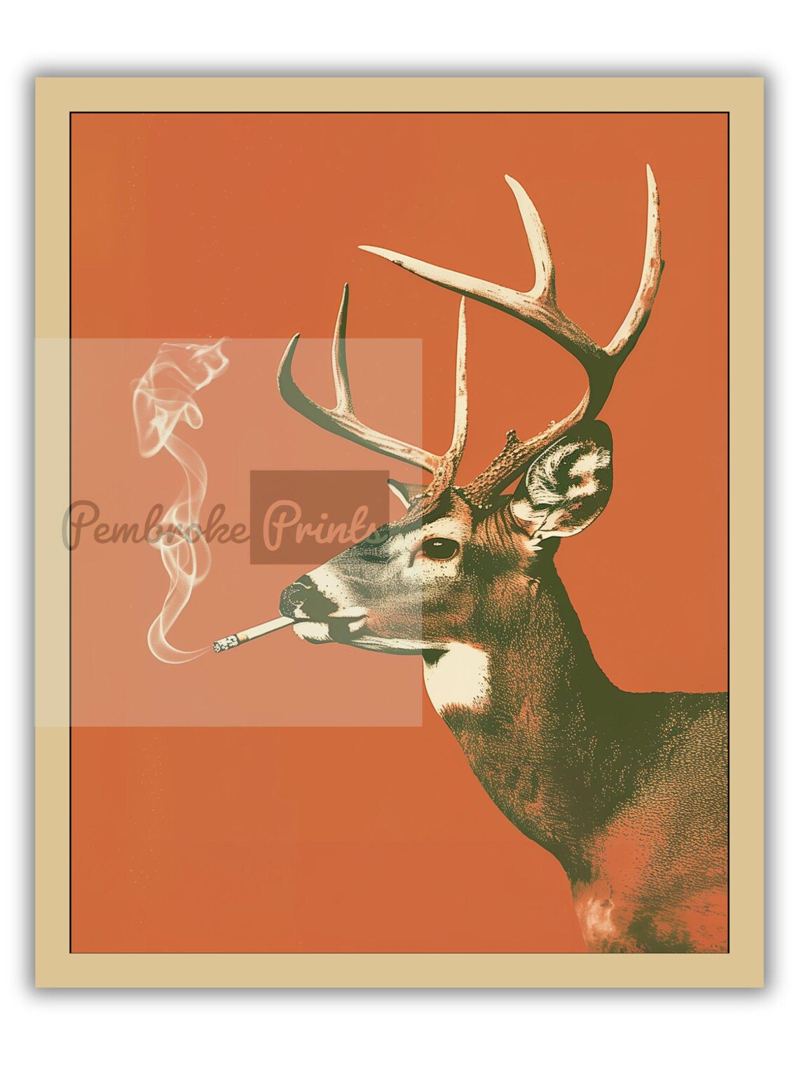 Buck Smoking A Cigarette Vintage Poster Art - Image 2