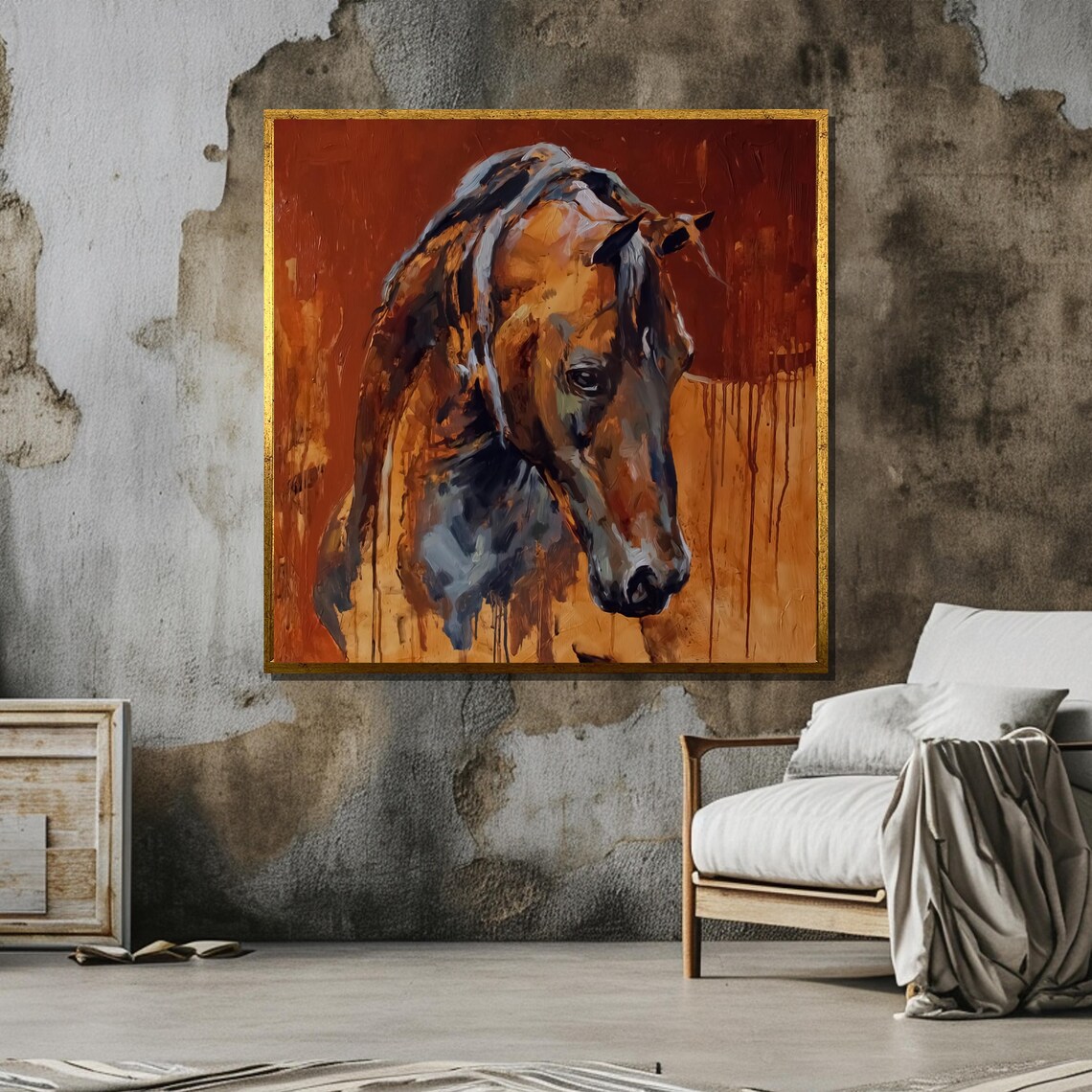 Abstract Horse Art Print, Rustic Farmhouse Decor - Image 6