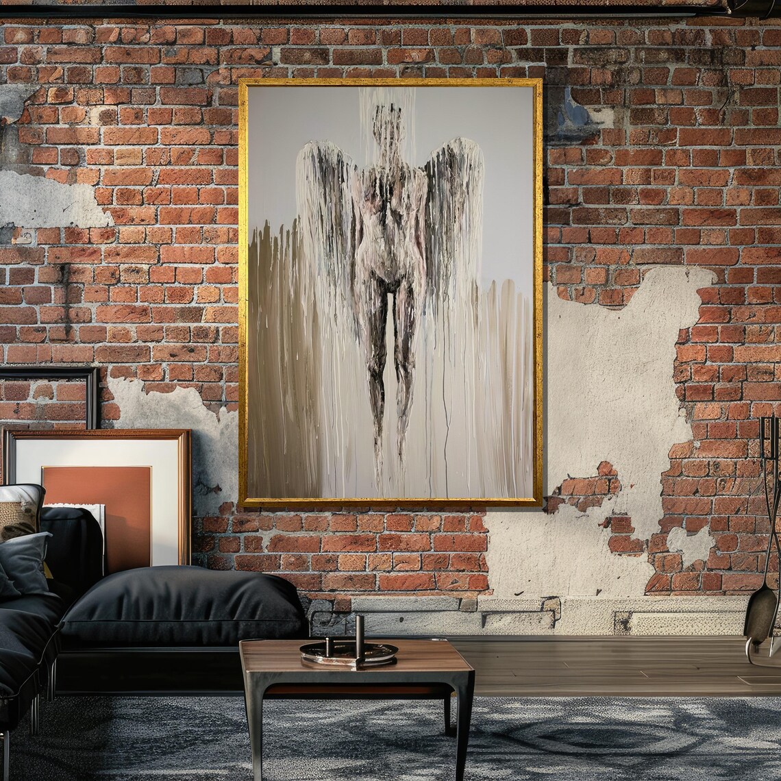Abstract Angel Art Print, Textured Modern Religious Decor - Image 6