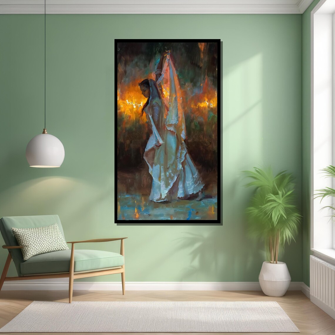 Graceful Woman In White Gown, Ethereal Portrait - Image 6