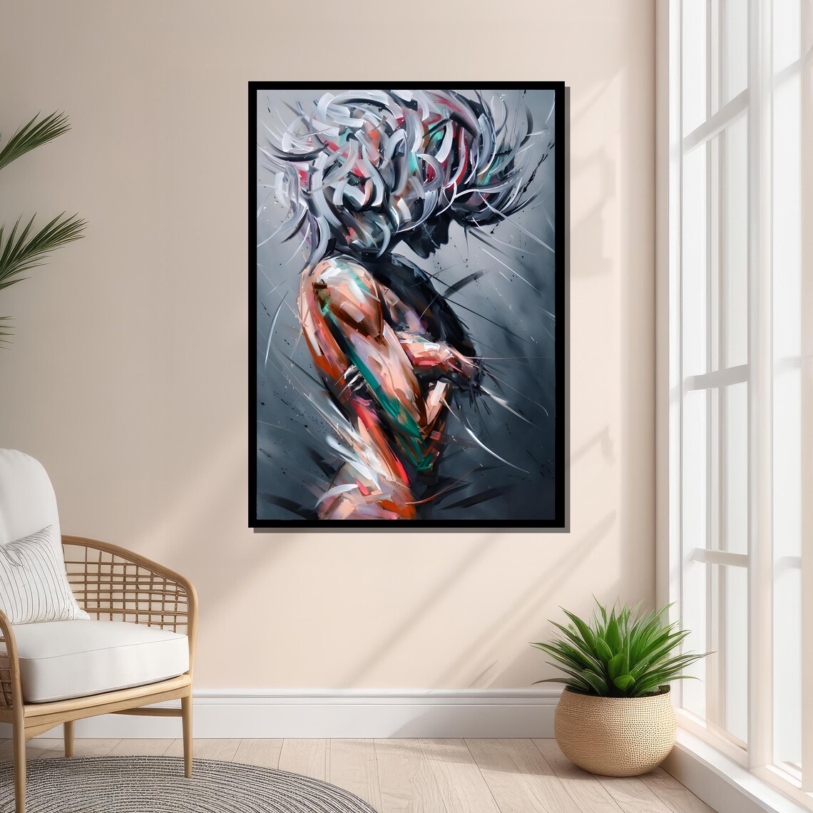 Abstract Female Silhouette, Fluid Brushstroke Art Print - Image 4