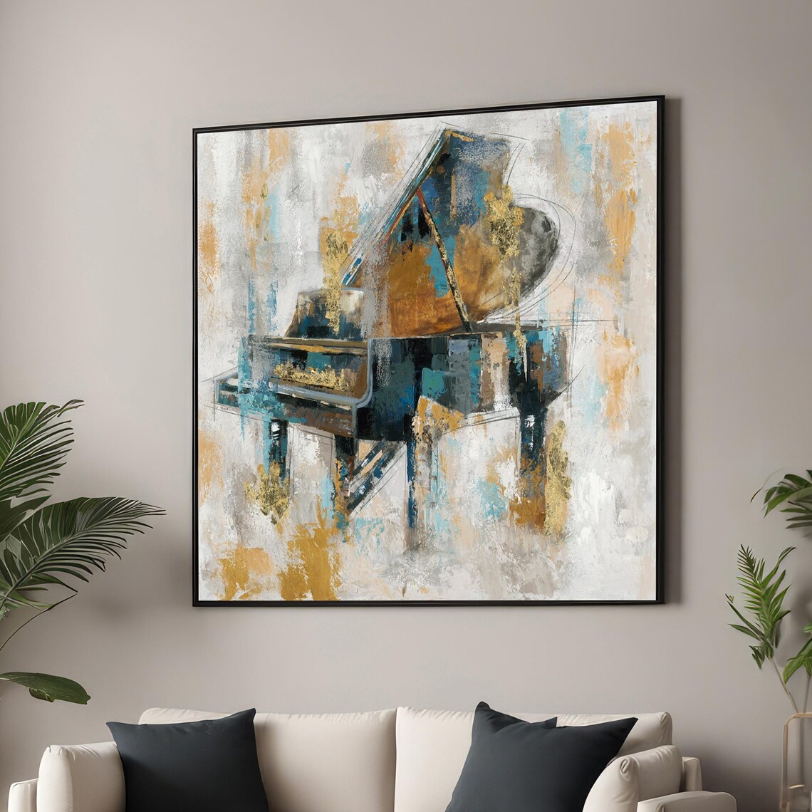 Abstract Grand Piano Art Print, Musical Wall Decor