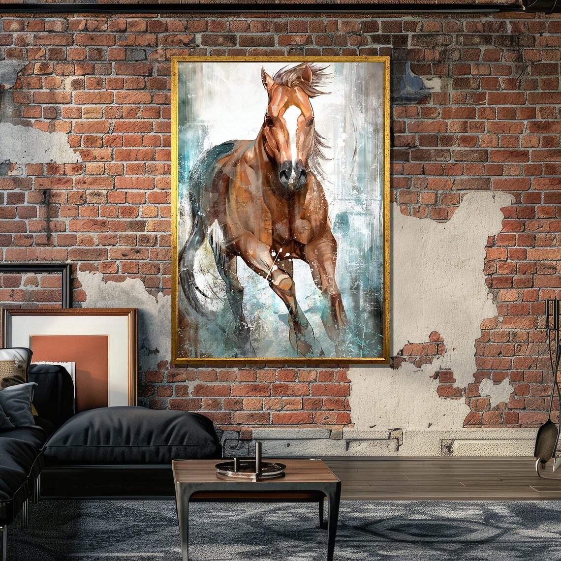Running Horse Art Print, Abstract Animal Decor - Image 6