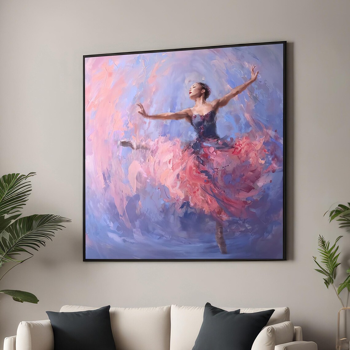 Graceful Ballerina In Pink, Elegant Dance Art