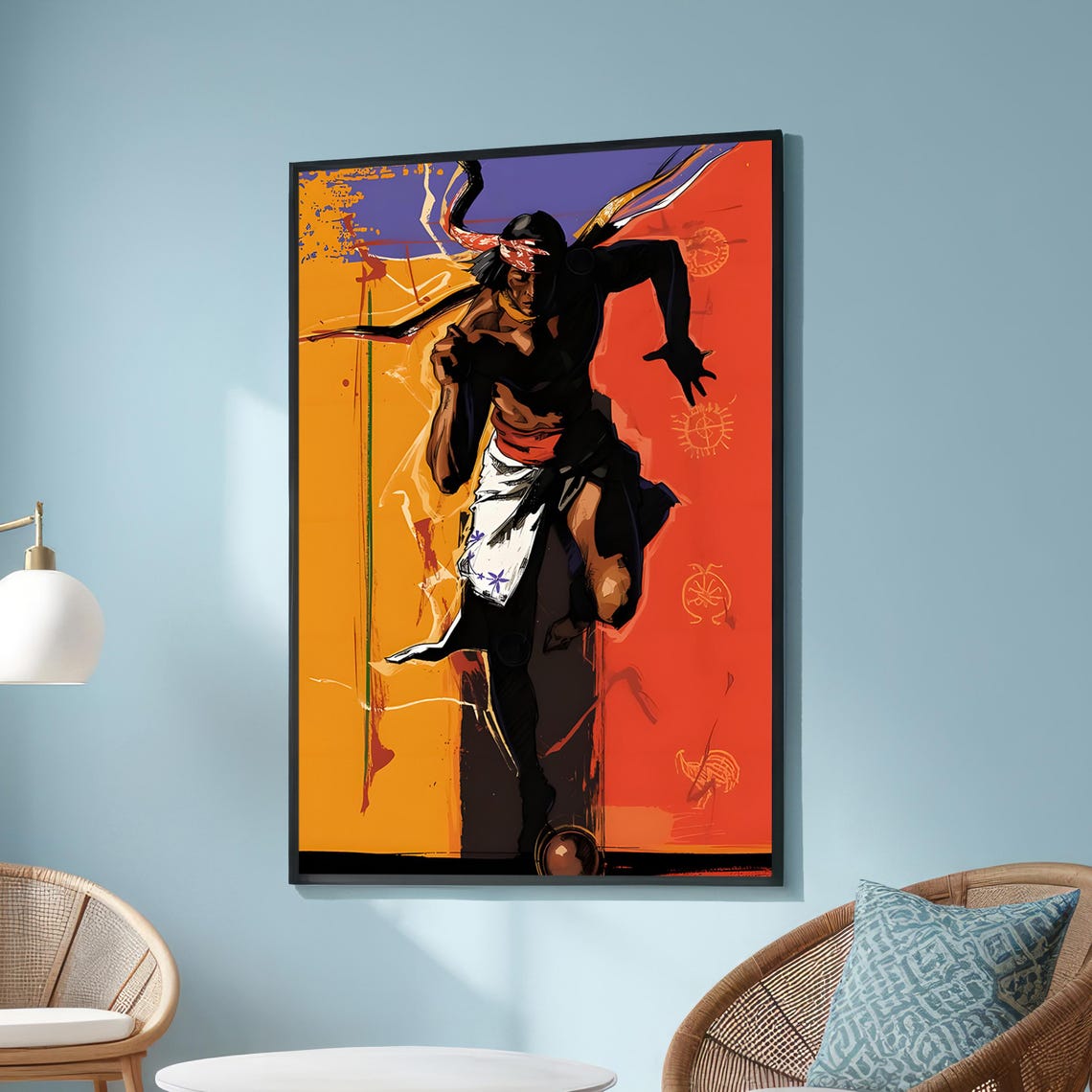 Tarahumara Runner Bold Cultural Portrait Endurance Running Art Poster