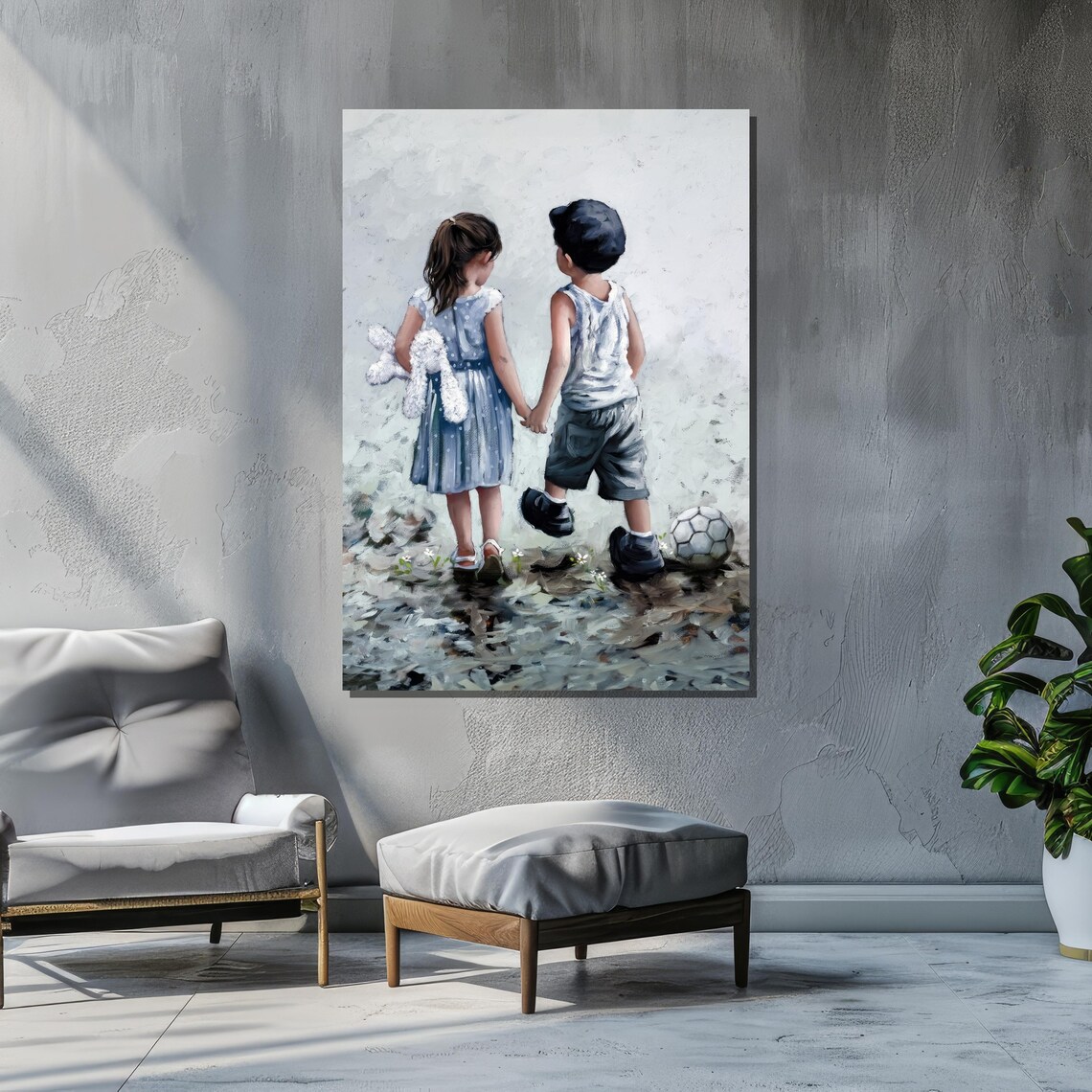 Children Holding Hands Art Print, Innocent Friendship - Image 2