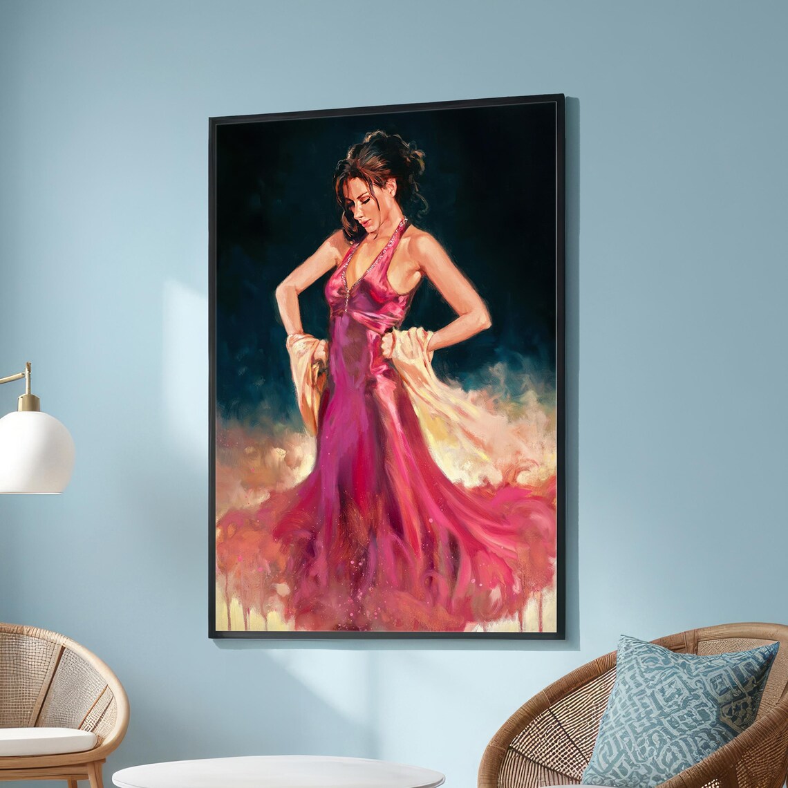 Dancer in Flowing Dress, Expressive Impressionist Art