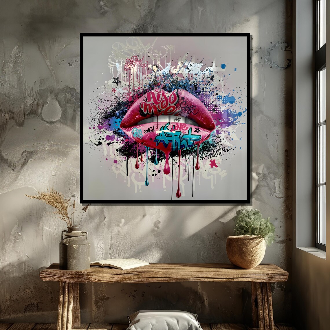 Graffiti Lips, Colorful Pop Art Wall Art - Image 5